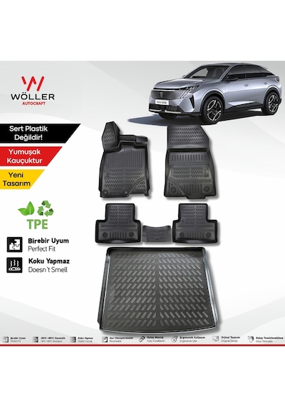 Peugeot Yeni 3008 Paspas Bagaj Havuzu Set Hybrid Ve Elektrikli Uyumlu 2024 Sonrası 3d Ultraflex Set