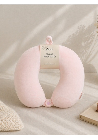 Seyahat Seti Boyun Yastığı Pasaport Kılıfı Valiz Kemeri & Etiketi 4 Lü Travel Set Pembe