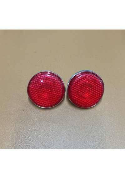 Yuvarlak Kırmızı Reflektör Saç Bağlantılı 6mm Vidalı 2 Adet