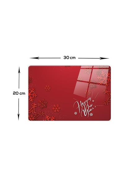 Decorita Cam Kesme Tahtası|Happy NewYearKırmızı|20cm x 30cm