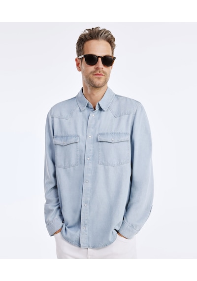 Yargıcı Denim Gömlek 25yegm6004x 485 Mavi