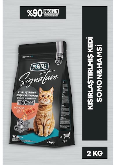 Peritas Signature Somonlu Kısırlaştırılmış Yetişkin Kedi Maması 2 KG