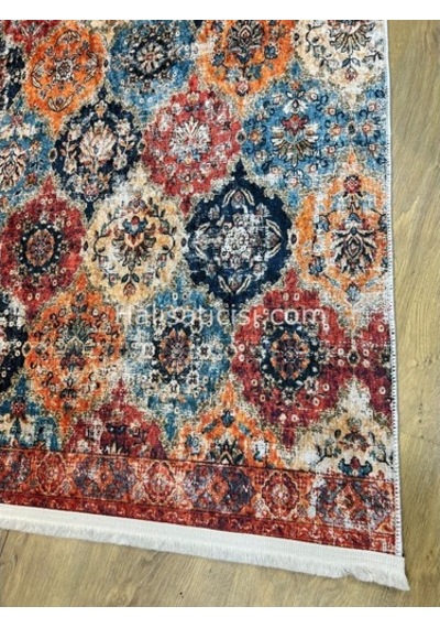 Salerno Çamaşır Makinesinde Yıkanabilir Kilim Halı Hs1018 Çok Renkli