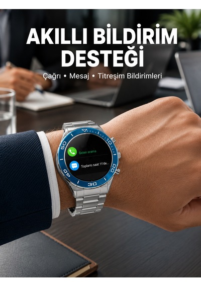 Akıllı Saat Çelik Kordonlu Amoled Ekran Android Ve İos Uyumlu Çağrı Cevaplayabilen Yeni Nesil - Lisinya
