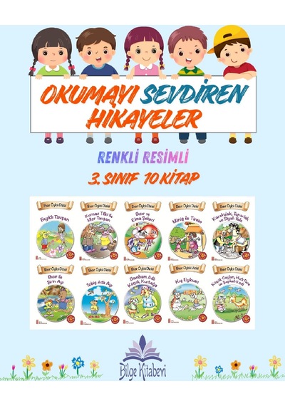 3.sınıf Okumayı Sevdiren Renkli Resimli Hikayeler - 10 Kitap