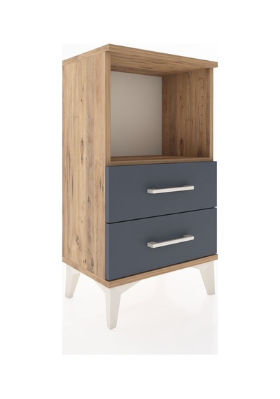 Arges Komodin 2 Çekmeceli 44x30x80 Çam-antrasit Atlas Çam