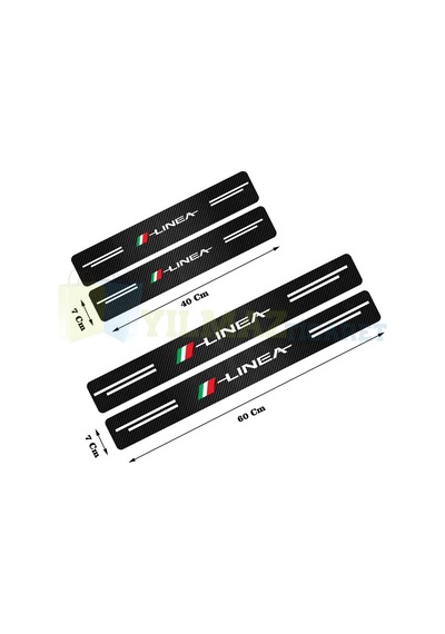 Fiat Linea Karbon Kapı Eşiği Koruma Oto Sticker Etiket 4 Parça