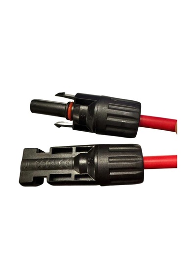 Güneş Paneli Bağlantıları İçin İki Tarafı Mc4 Konnektörlü, Uv Dayanımlı Dc Uzatma Kablo Seti- 1 M Siyah 6 Mm2