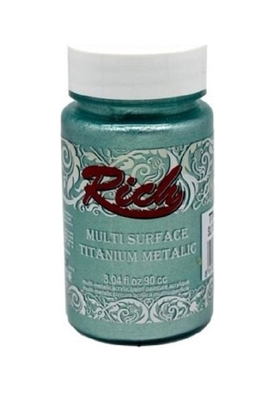 Su Yeşili Hobi Boyası + Multisurface + Akrilik Boya + Rich Metalik Titanyum Seri - 090550 90cc