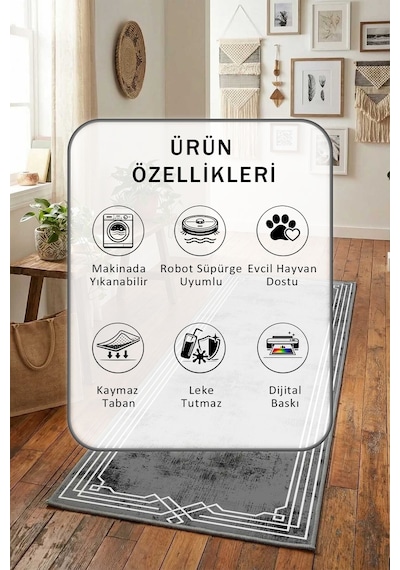 Yıkanabilir Yolluk 19 Antrasit