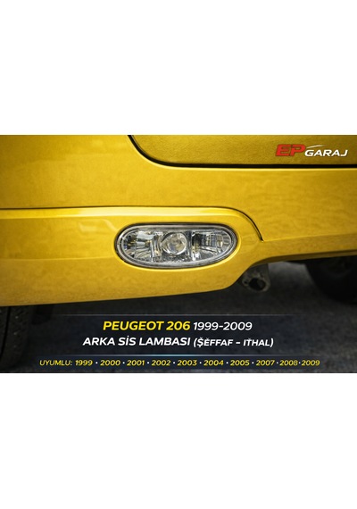 Peugeot 206 1999 2009 Arka Sis Lambası Şeffaf İthal