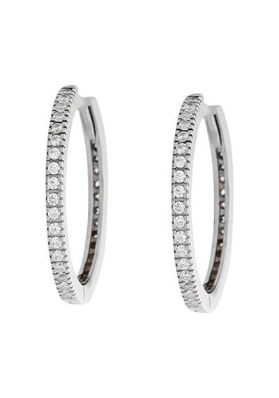 Starlight Diamond Tek Sıra Zirkon Taşlı Halka Tasarım 925 Ayar Gümüş Küpe