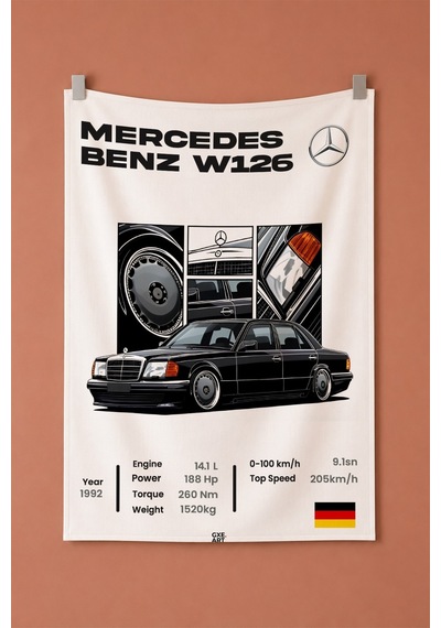 Mercedes W126 Dekoratif Duvar Örtüsü Duvar Halısı Reaste