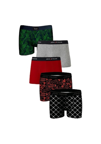 John Frank Logolu Pamuklu 5'li Paket Boxer Erkek Boxer Jfbs5 Yeşil-gri-kırmızı-sturuncu-sbeyaz Yeşil-gri-kırmızı-sturuncu-sbe
