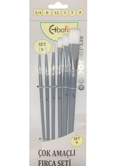 Bafix Fırça Seti Set-9 Gri 3/4,8,12,3,5,8 6 Lı Bfx-fır70909