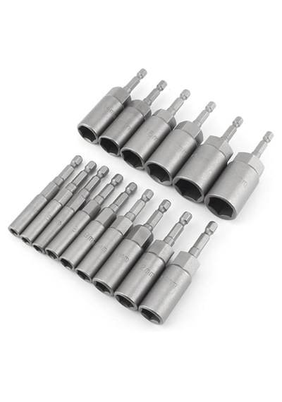 15 Parça Bits Saplı Lokma Seti Matkap Için 5,5 Mm - 19 Mm