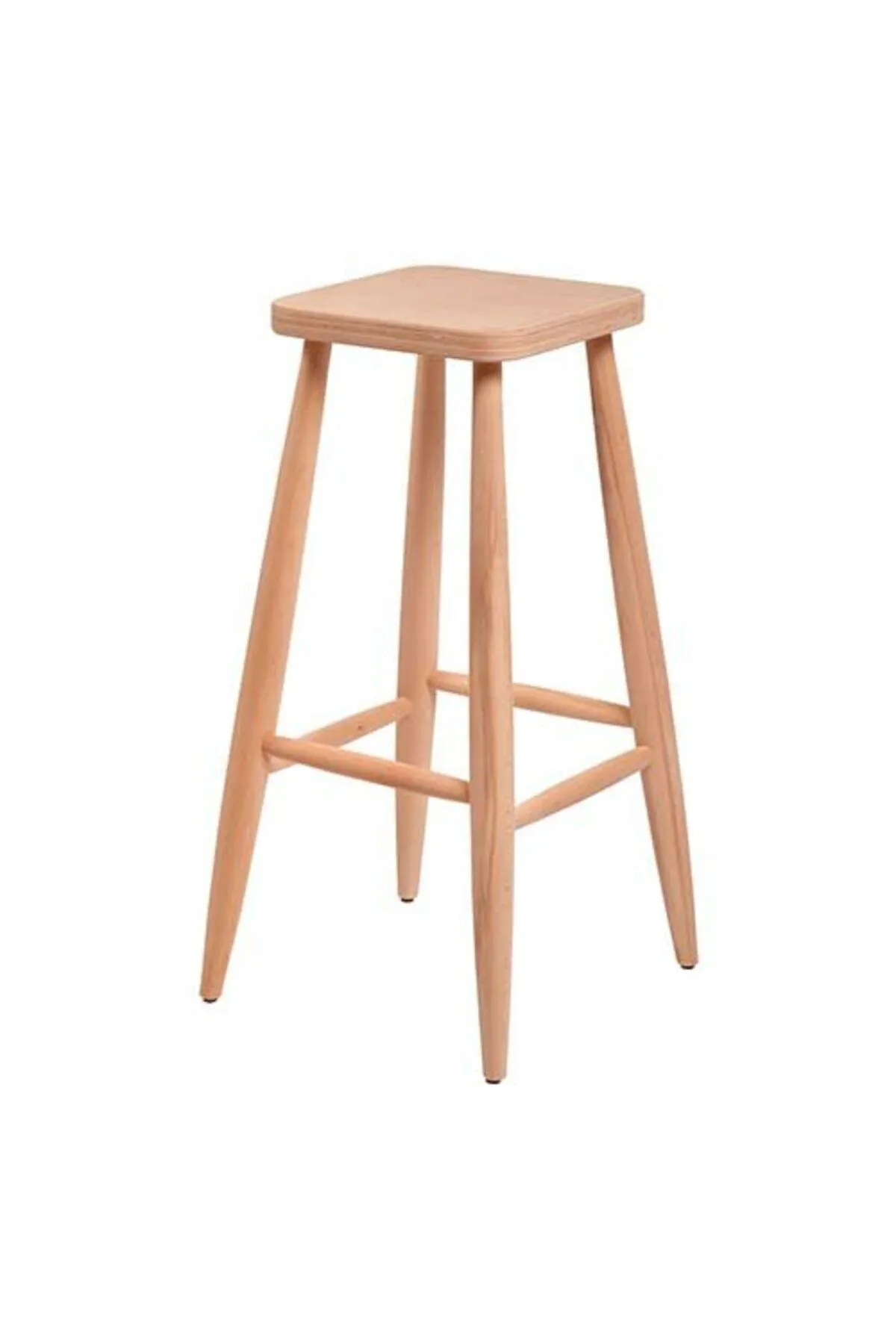 Clk Home Ahşap Kırlangıç Bar Taburesi 70 Cm Ham Ahşap