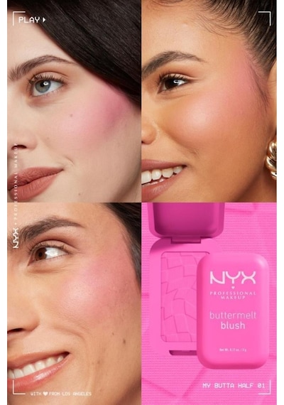 Nyx Professional Makeup Buttermelt Blush Kremsi Pembe Pudra Allık - 01 My Butta Half