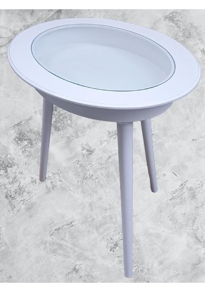 1448bng90269hobi Adn Dekoratif Sehpa Rölyef Camlı Ahşap Mdf Beyaz Lake Boya El Yapım