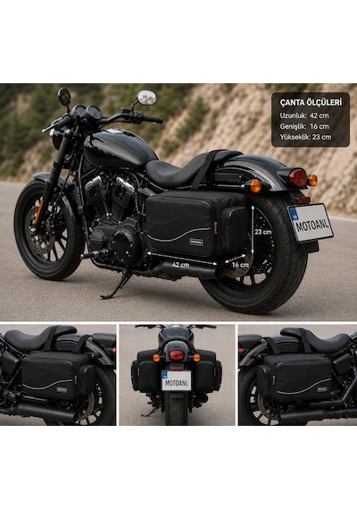 Motosiklet Çanta Soft Yan Heybe Takım Motor Çantası Touring Yan Çanta Siyah