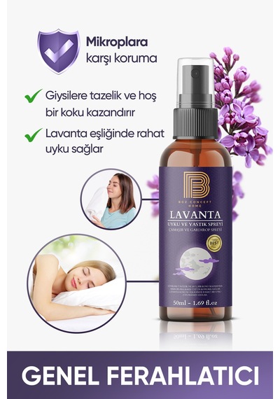 Lavanta Uyku Ve Yastık Spreyi Gardırop Spreyi Rahatlatıcı Uyku Ve Dinlenme Spreyi 50ml Lavanta