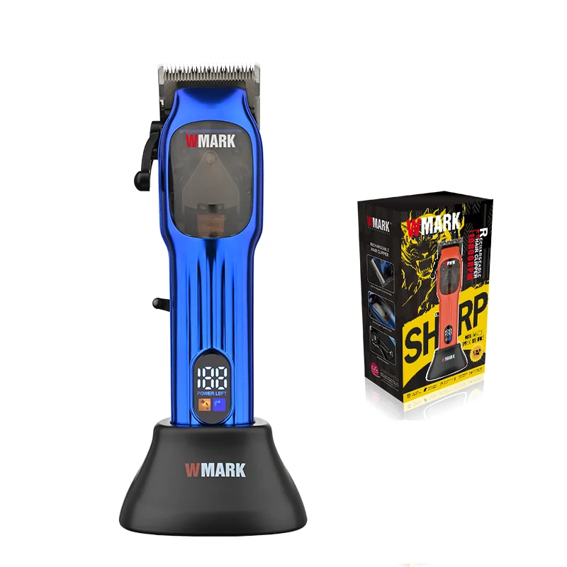 Wmark Ng-9006 Şarjlı Saç Kesme Makinesi Mavi Akıllı Güç Yönetimi, Led Gösterge 3-4 Saat