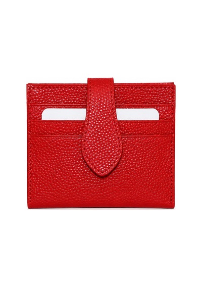 Genel Markalar Vaulto Gerçek Deri Unisex Kartlık Grained Kırmızı