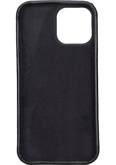 Apple Uyumlu iPhone 13 Pro Max Deri Arka Kapak Rock Rst1 Siyah