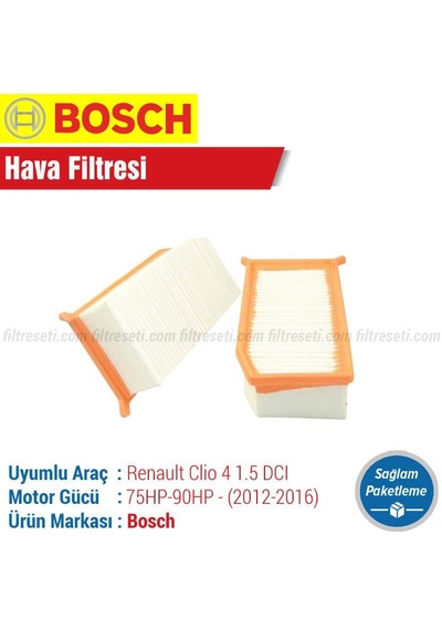 Renault Clio 4 1.5 Dcı Bosch  Hava Filtresi 2012-2016