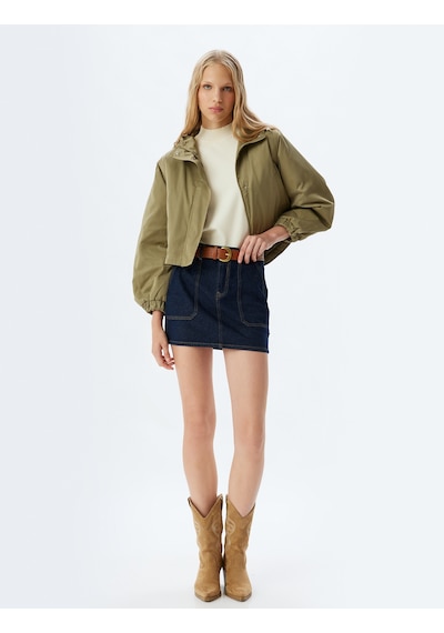 Koton Crop Ceket Oversize Fermuarlı Kapüşonlu Çıtçıt Düğmeli Su Geçirmez Haki 5wal20121ıw Haki Koton Crop Ceket Oversize Fermuarlı Kapüşonlu Çıtçıt Düğmeli Su Geçirmez Haki 5wal20121ıw Haki