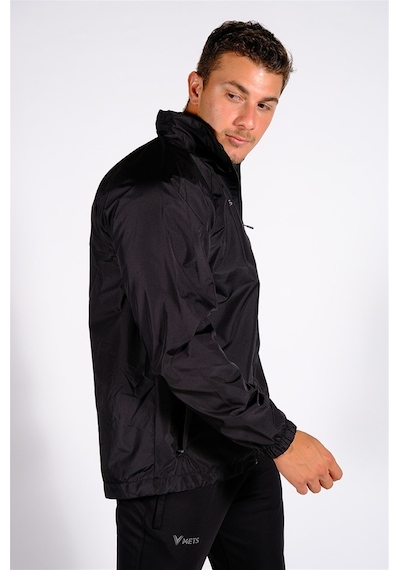 Mets Strike - Unisex Siyah Astarlı Spor Yağmurluk - 60YĞM08 Siyah