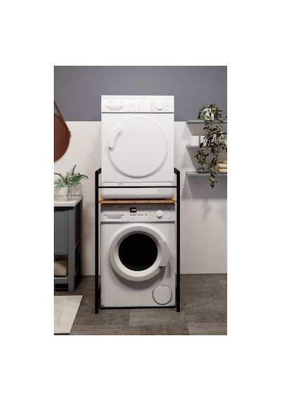 Banyo Düzenleyici Çamaşır Makinesi Ve Kurutma Makinesi Üstü Raf Kahverengi