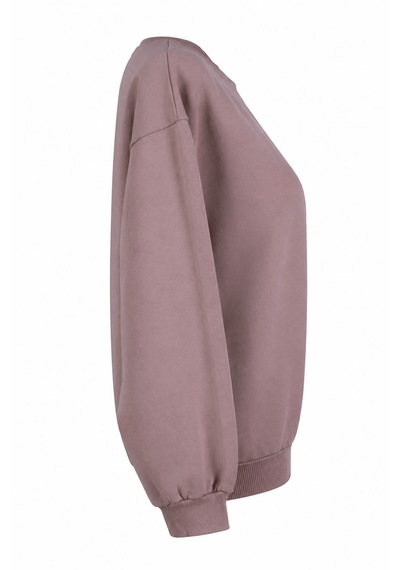 Trender Kuzu Nakış O Yaka Taş Kadın Sweatshirt 27kdt1000025