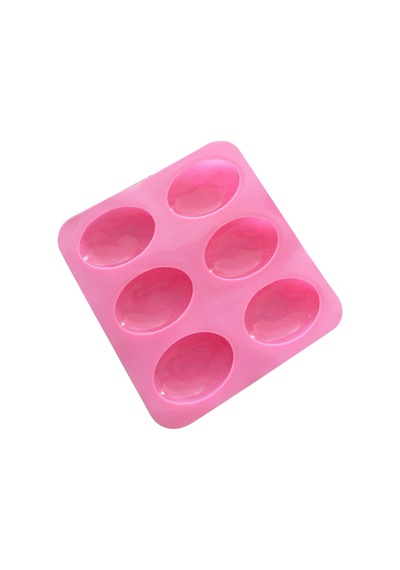 6 Yuvalar 3d Oval Şekar Silikon Sabun Kalıp El Yapımı Jöle Maker Kek Kalıp Aracı Çok Renkli