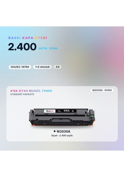 Hp Color Laserjet Enterprise Mfp M480f W2030a Siyah Muadil Toner