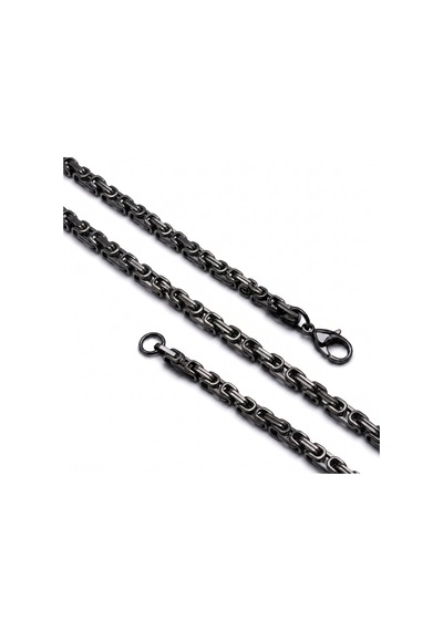 Moncuk Design Kral Erkek Çelik Kolye 5mm 55cm Siyah 3351eck026