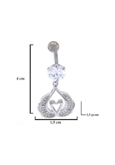 Ferizz 316l Çelik Zirkon Taşlı Kuğu Piercing Prc-122