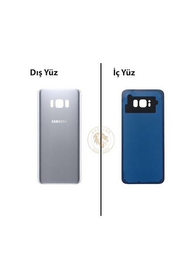 Samsung Galaxy S8 Plus Gümüş Renk Arka Kapak Arka Cam Batarya Kapağı Pil Kapağı Lazer Kesim Back Cover Galaxy S8 Plus Uyumlu