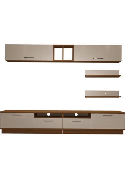 Decoraktiv Trendstyle 5220 Mdf Tv Ünitesi Tv Sehpası - Ceviz Beyaz Ahşap - Beyaz