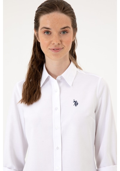 U.S. Polo Assn. Kadın Beyaz Uzun Kollu Basic Gömlek 50316711-VR013