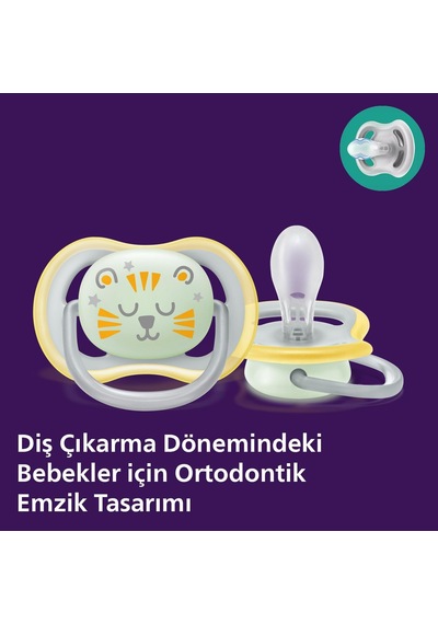 Philips Ultra Air Gece Emzik, 18 Ay+, 2 Li Paket, Karanlıkta Parlayan, Ortodontik Silikon, Geniş Hava Delikli, Mikrodalga Sterilize Edilebilir, Bpa İçermez, Scf376/01 Philips Ultra Air Gece Emzik, 18 Ay+, 2 Li Paket, Karanlıkta Parlayan, Ortodontik Silikon, Geniş Hava Delikli, Mikrodalga Sterilize Edilebilir, Bpa İçermez, Scf376/01