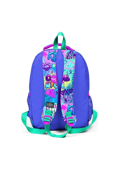Lavanta Su Yeşili Grafiti Desenli Coral High Kids 3'lü Okul Çanta Seti Goset0114414
