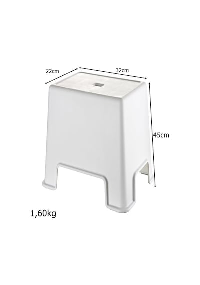 Geseus Banyo Taburesi Büyük Boy Çok Amaçlı Tabure-129-Beyaz