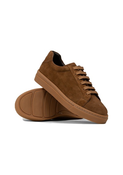 Deery Erkek Hakiki Süet Taba Renk Sneaker Ayakkabı - 02018mtbac02 Taba