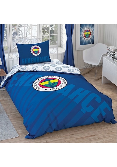 Taç Lisanslı Nevresim Takımı Fenerbahçe Lacivert Logo Tek Kişilik