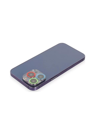Apple İphone 13 Pro Max Renkli Kamera Lens Koruma Cam - Mavi-yeşil