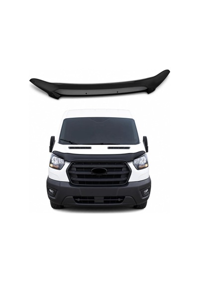Ford Transit 2019-2026 Abs Ön Kaput Rüzgarlığı Kaput Koruma Taş Ve Böcek Önleyici Parlak Siyah - Kutulu Gönderim