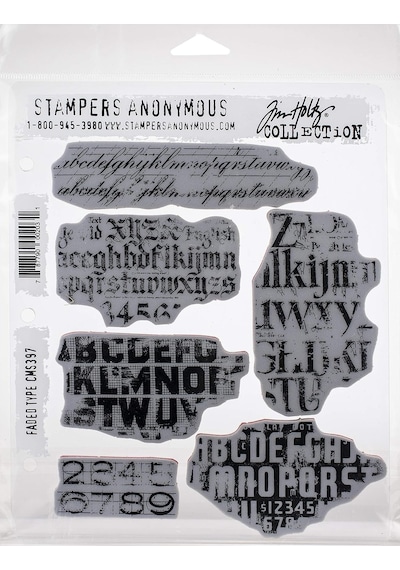 Tim Holtz - Stampers Anon Cms397 Faded Tim Holtz Stamp Cling Rbbr Damga Seti, Fadd, Gizli Tip, Tek Beden
