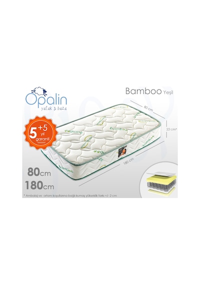Opalin Bambu Ortopedik Yaylı Yatak 80 x 180 CM