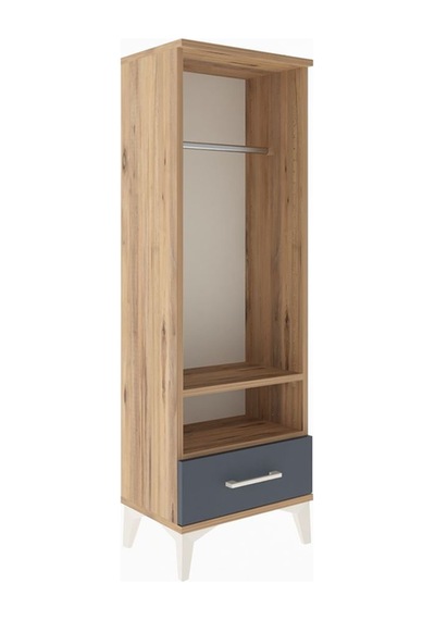 Arges Dolap 2 Raflı Tek Çekmeceli Tek Askılı 44x30x134 Çam-an... Çam